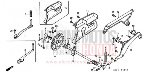 PEDALE/BIE. DE DEMARREUR DE KICK PK50L de 1990